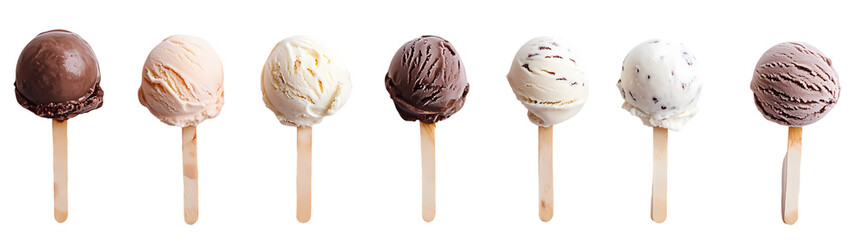 Watercolor ice-creams with wafer