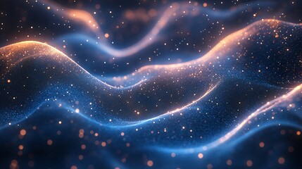 Soft Glowing Curves of Light in a Calm Background