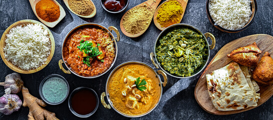 Composition with indian dishes