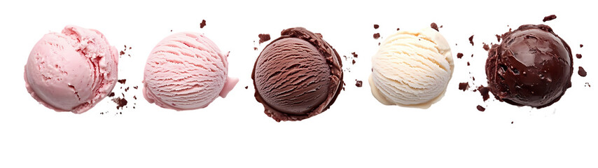 Watercolor ice-creams with wafer