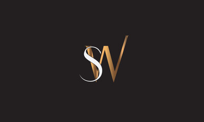 SW, WS, S, W Abstract Letters Logo Monogram	