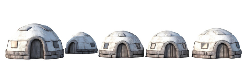 Two Igloos 3D rendering