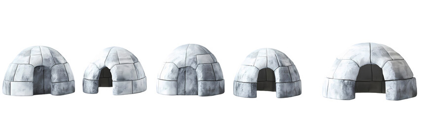 Two Igloos 3D rendering