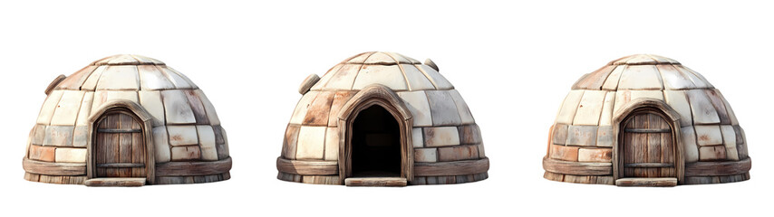Two Igloos 3D rendering