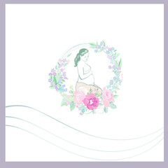 vector illustration health and pregnancy, happy mothers day