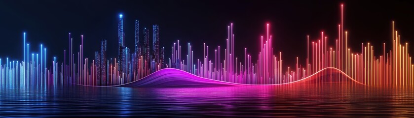Exploring ai-driven financial insights a radiant futuristic graph in a dynamic urban landscape