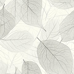 minimalist leaf anatomy pattern, intricate natural mesh, pale warm grey outlines, ethereal botanical texture, seamless organic linework, refined skeletal leaves, gentle flowing structures, subtle