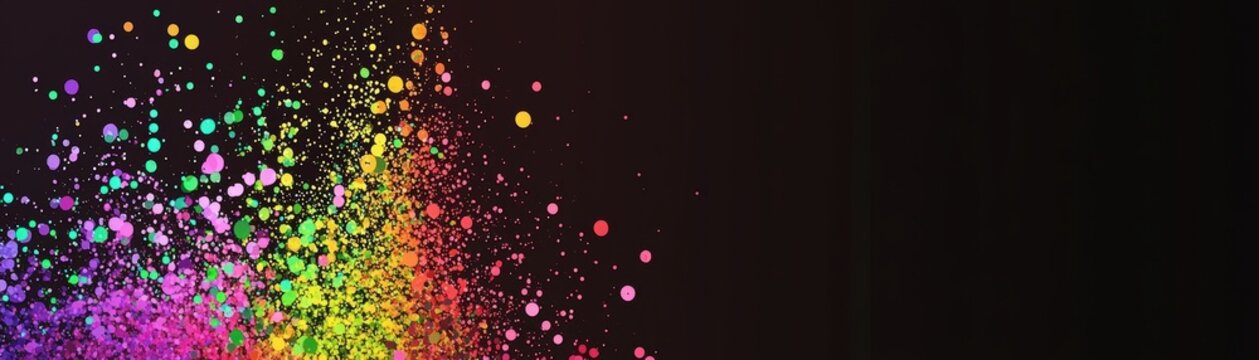 Colorful particles on black background, Exploring ai-powered scatterplots unveiling futuristic business opportunities in a digital landscape