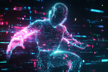 Futuristic visualization of artificial intelligence and technological singularity, highlighting glowing neural networks, quantum circuits, and advanced algorithms