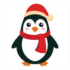 Christmas penguin vector