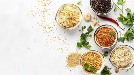  A Delicious Plate of Instant Noodles on a Crisp White Background, Inviting a Comforting Culinary Experience.