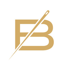 Letter B Tailor Sewing Needle Logo Design Concept For Embroider, Textile, Fashion, Cloth, Fabric Symbol