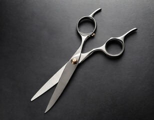 professional scissors on black background