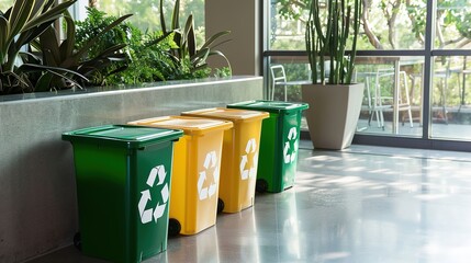 A Stylish Office Green Recycling Logo, Highlighting Environmental Sustainability and Corporate Responsibility.