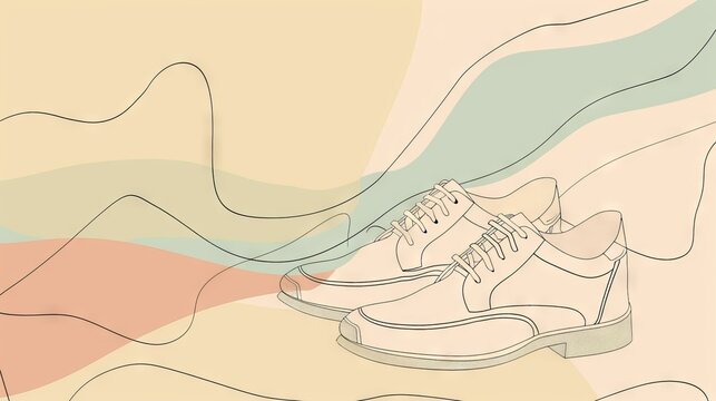 drawing of an object on a light background. a simple image. The poster. shoes