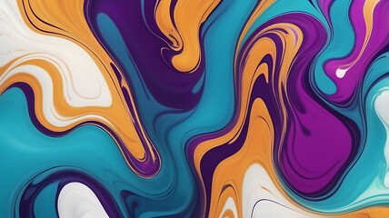 Fototapeta premium A Colorful Abstract Liquid Marble Stone Textured Background Sediment in Jewel Tones.