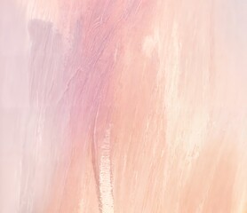 Fototapeta premium Abstract pastel background with soft pink, peach, and turquoise brushstrokes. Minimalistic artistic design for print and decoration.