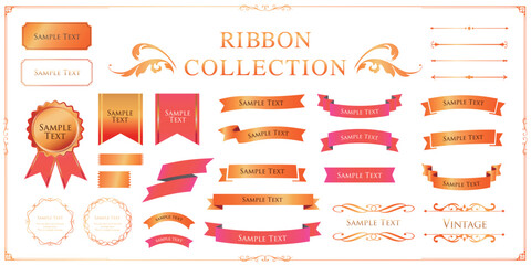 クリスマスのリボン素材