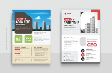 Business promotion flyer template. Corporate business, digital marketing agency flyer Brochure design. Minimalist layout flyer