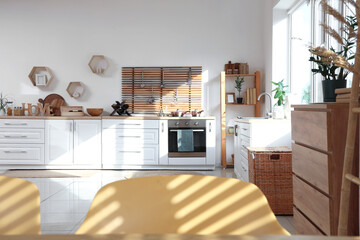 Interior of light modern  kitchen