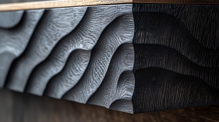 Obraz premium Contemporary Black Oak Sideboard Detail