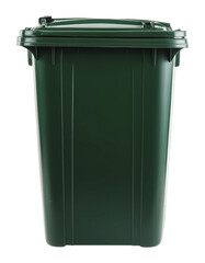 Green waste bin in a residential area, cut out - stock png.