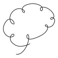 Human brain continuous line art drawing. Wisdom linear concept. Vector illustration isolated on white.