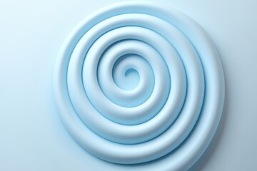 Obraz premium Light Blue Spiral Pattern on a Soft Background, Creating a Sense of Calmness and Fluidity, Ideal for Relaxation and Wellness Themes in Design Projects