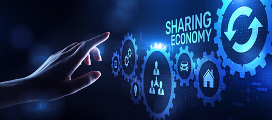 Sharing economy rental rent business innovation technology concept.