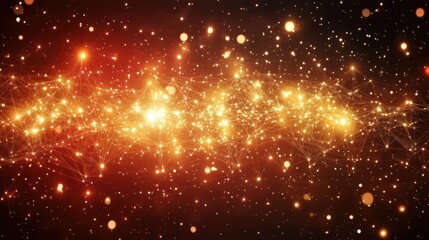 Naklejka premium Stunning Cosmic Dance of Light and Colorful Stars in a Deep Space Background Illustrating the Beauty of the Universe and Galactic Mysteries