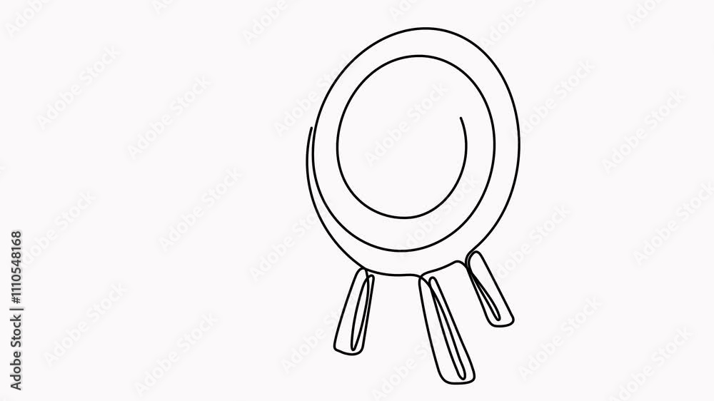 Poster target with arrow continuous line drawing animated video. hand drawn linear goal circle animation.