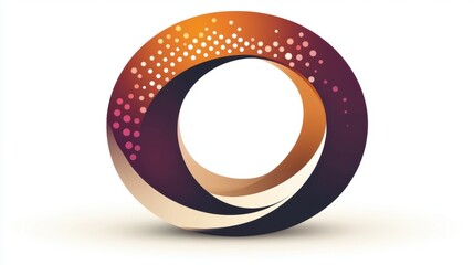 Abstract Design Featuring a Circular Shape with Gradient Colors and Dots Representing Motion and Connectivity in a Modern Style