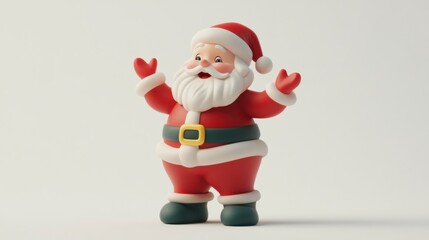 Fototapeta premium Playful Santa Figurine in Vibrant Cartoon Style