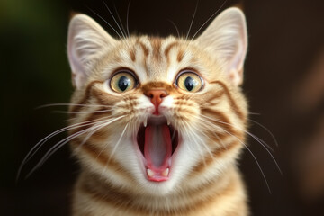 close up portrait of a shocket cat