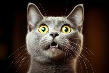 close up portrait of a shocket cat