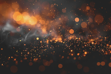 Obraz premium Mostly black background with a few bokeh lights - minimal - photo-realistic.