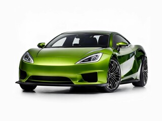 Fototapeta premium Sports car mockup. 3D car design. car of the future. Green sport car isolated on white background 