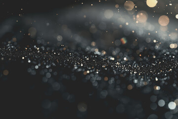 Mostly black background with a few bokeh lights - minimal - photo-realistic.