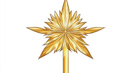Golden Tree Topper in Playful Cartoon Style