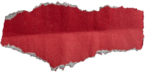 PNG Ripped torn one red paper piece on transparent background, paper cut out design element
