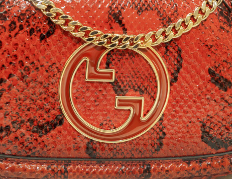Red leather python Blondie bag by Gucci.Milan - Italy,30 November 2024