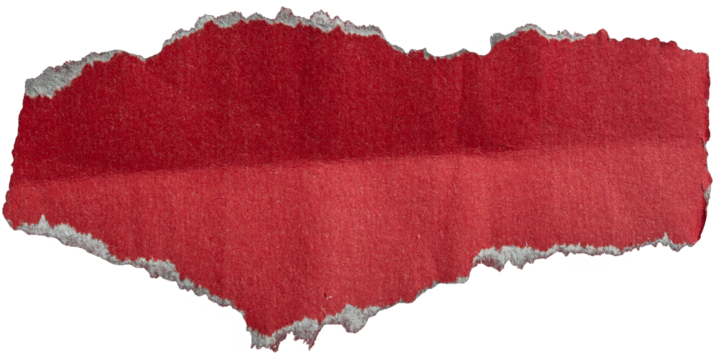 PNG Ripped torn one red paper piece on transparent background, paper cut out design element