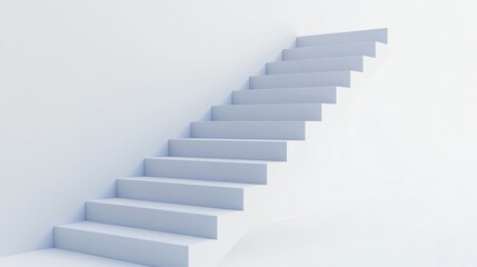 A set of white stairs against a white wall.