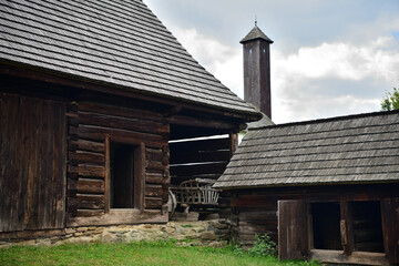 Wooden historic houses like the village in the past