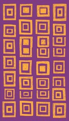 Yellow Square pattern hand drawn design on Purple background illustration