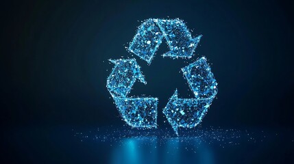 Glowing Hologram of Earth Showcasing Advanced Recycling Technologies for Sustainable Future