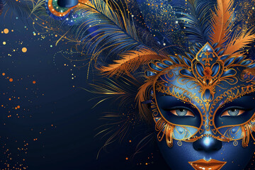 Beautiful greeting card with bright holiday composition for happy celebrate mardi gras