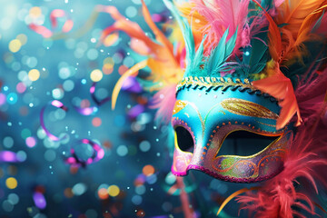 Beautiful greeting card with bright holiday composition for happy celebrate mardi gras