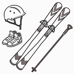 illustration of a ski