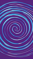 Naklejka premium Blue Spiral pattern hand drawn design on Purple background illustration